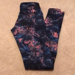 Blue and Pink Floral Lululemon Leggings